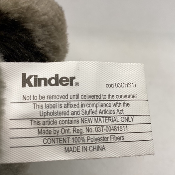 Kinder Ferrero Raccoon Christmas 8” Cuddly Soft Plush Stuffed Toy Red Scarf - Picture 6 of 9